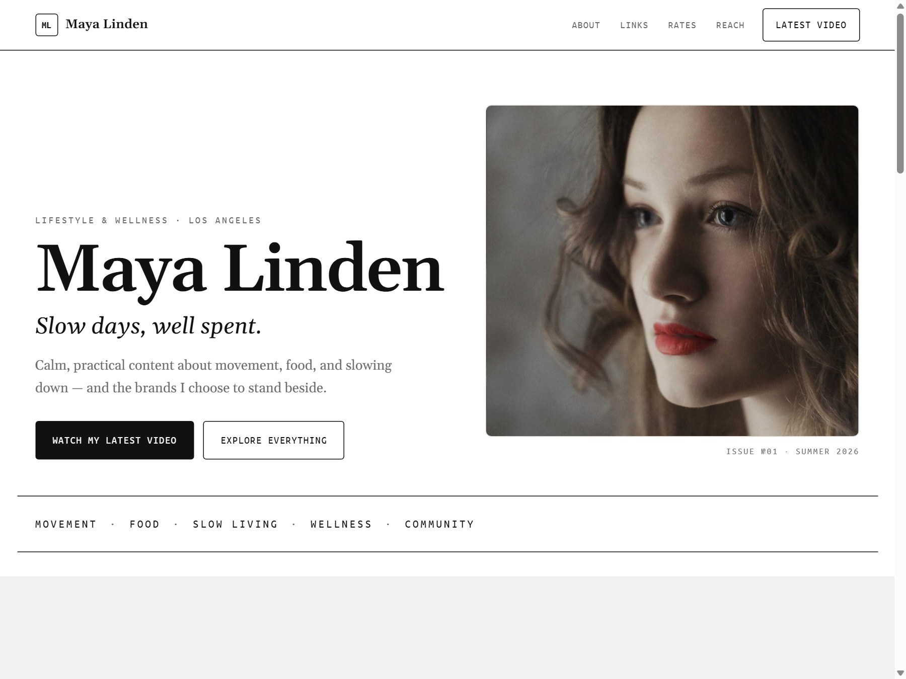 Editorial template preview